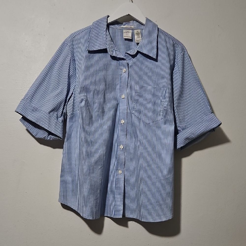 Emma James Blue Gingham Women's Button Down Shirt